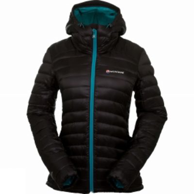 Montane Womens Featherlite Down Jacket Black/Siberian Green Montane Womens Featherlite Down Jacket Black/Siberian Green